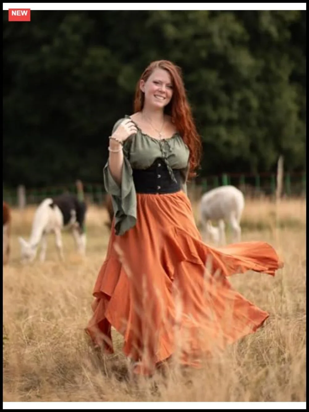 Ruffled Flowy Maxi Skirt with Pockets | A-Line Chiffon Summer Renaissance Skirt